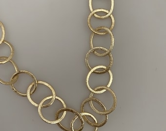 Oval And Circle  Shape Chain | Gold Finish/ Silver Plated | Copper Chain with Plating | Size: Circles are- 15mm & -Oval are 14X16mm 1 Foot.