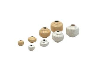 Matte Finish Fancy Beads: Gold or Silver Plated (4-9mm)