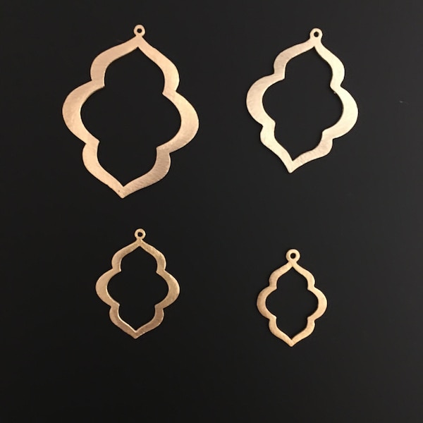 Marquise Shaped, Brushed, Gold Finish and Silver Plated, Gunmetal Earring Components, In 4 Sizes: 60mmX48mm, 51mmX40mm, 39mmX29mm,32mmX25mm