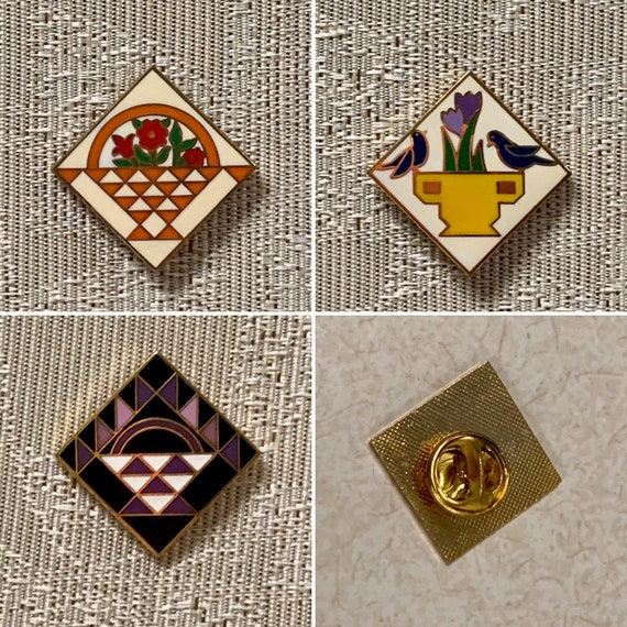 Flower Basket Quilt Pin