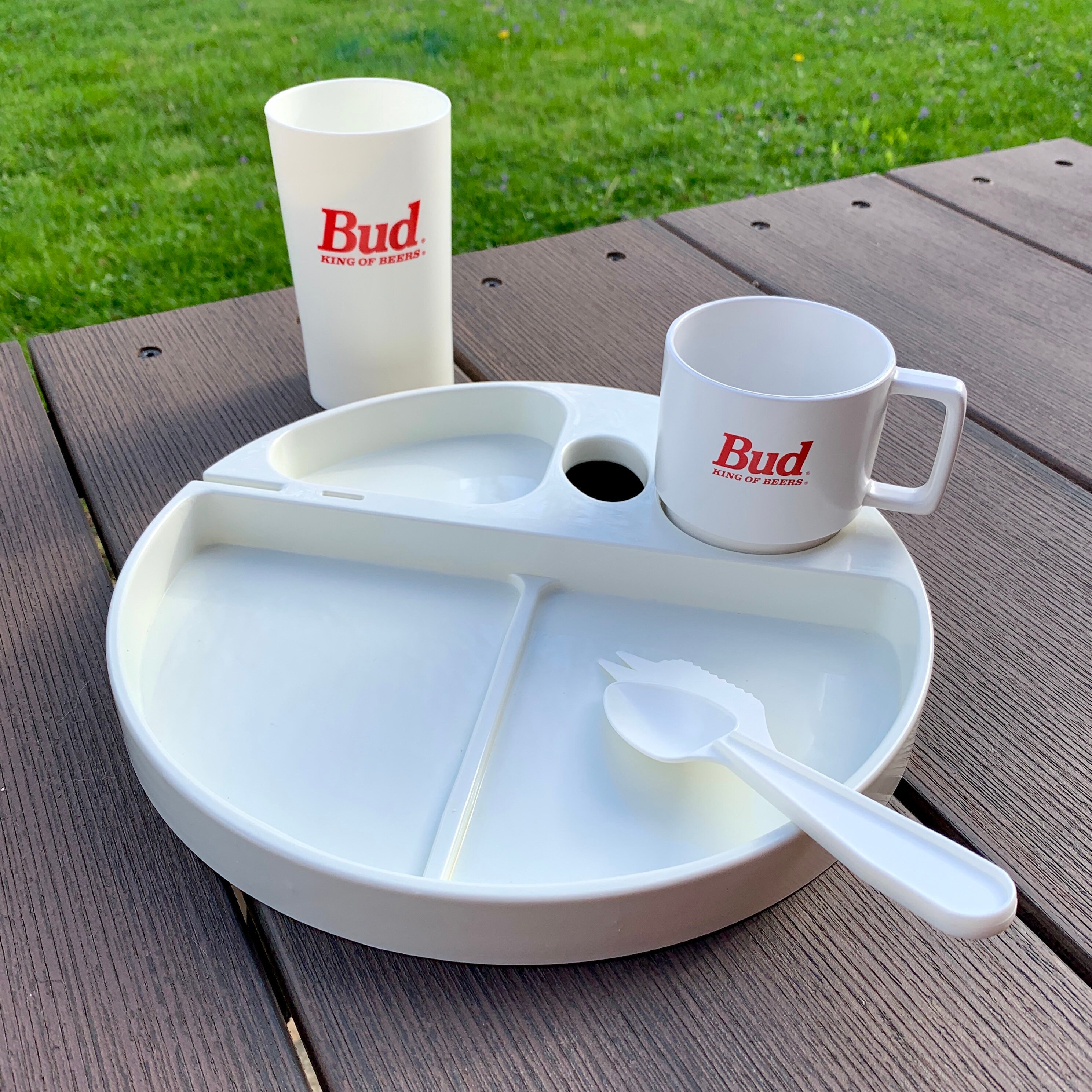 Vintage Budweiser Picnic Set, Budweiser Tailgating Set with Case