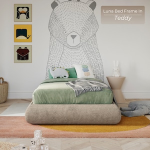 KIDS Luna Bed Frame -  Modern & Contemporary Padded Bed Frame, Super Cushioned with Only Soft Surfaces.