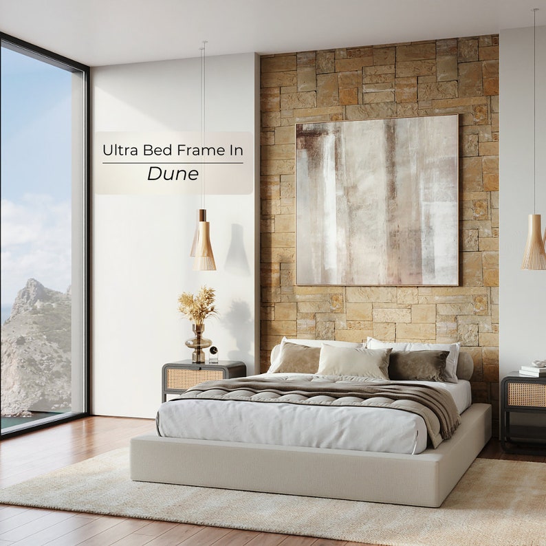 ULTRA by SoftFrame® Designs: Modern Platform Bed Frame, Plush Cushioned, Low Profile Bed Frame image 4