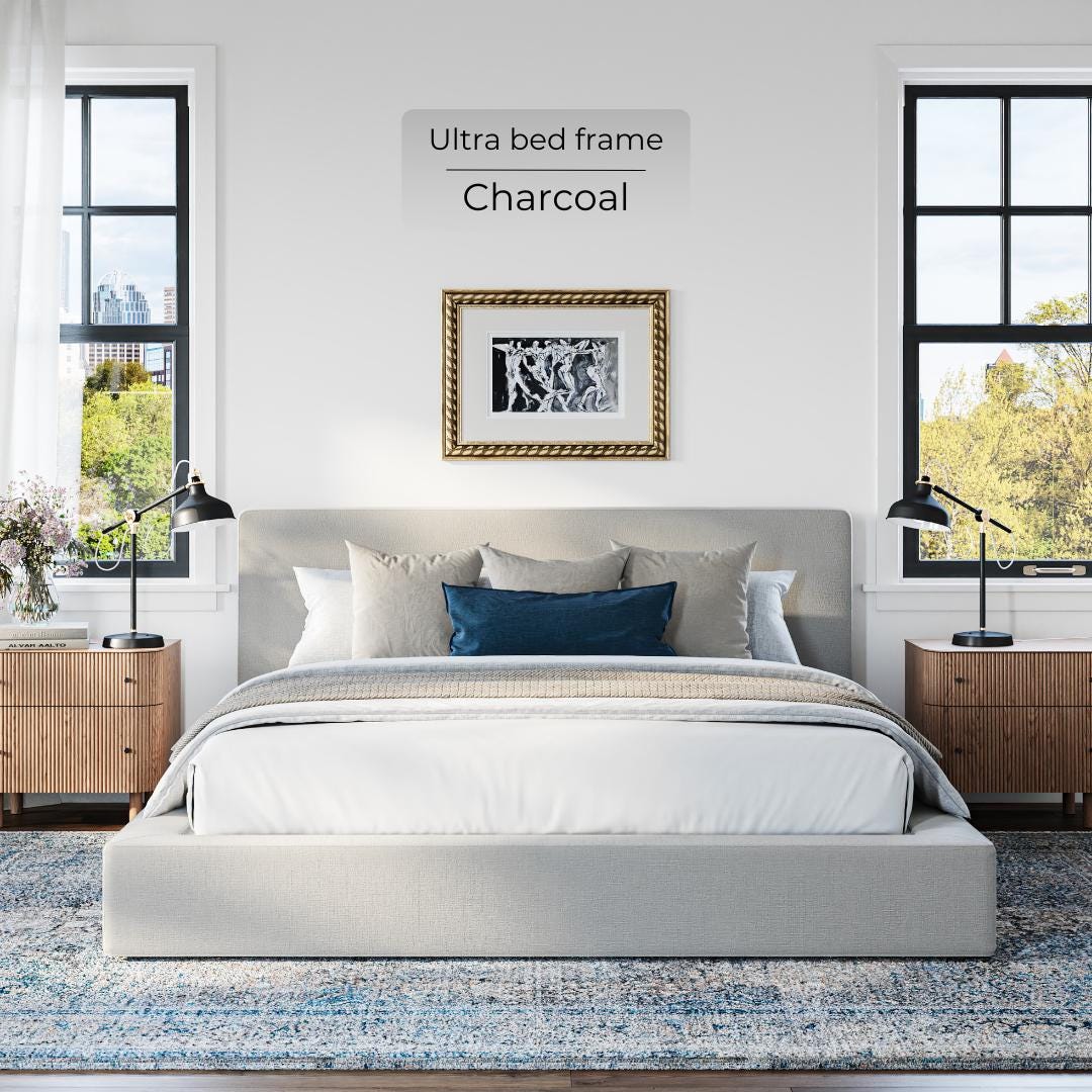 Conjunto de cama con cabecero y estructura tapizada acolchada: moderna  plataforma que no causa molestias - Etsy México, image size:1080x1080