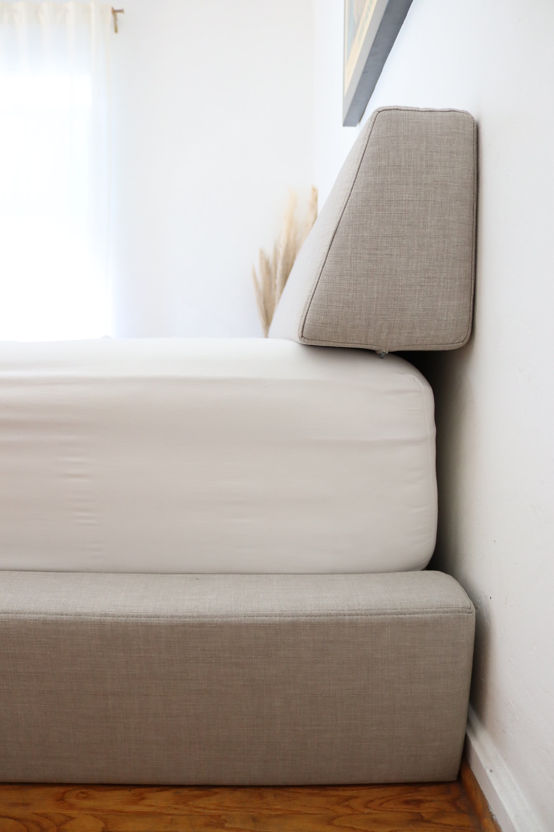 Wedge Bolster Pillow, Bolster Linen Case With Zipper, for Daybed and