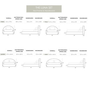 Luna Set: Modern and minimal bed frame and headboard with the smooth flowing corners in a crescent moon shape image 9