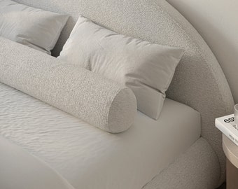 Round Bolster Pillow: Pillow with Removable Cover for Daybeds, Couches, Beds and Sofas.