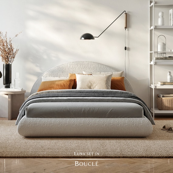 Minimalist bed frame with headboard online