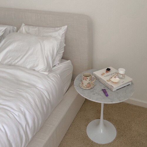 Ultra Set: Cushioned Upholstered Bed Frame and Headboard. Modern and Minimalist Low Profile Bed - Available only as a custom order.