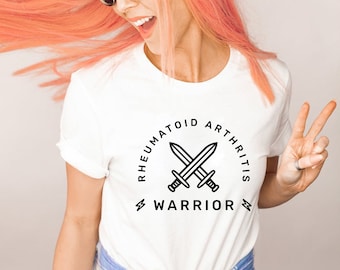 Reumatoid artrit krigare kortärmad t-shirt, artritmedvetenhet, autoimmun sjukdom