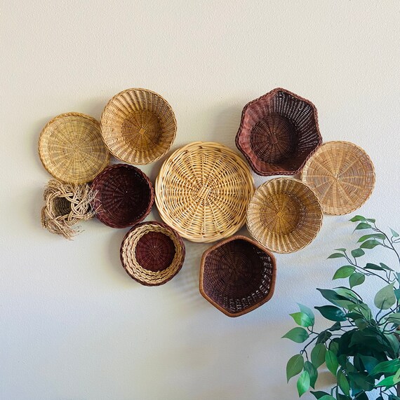 Vintage Wall Basket Set / Baskets / Basket Collection / Etsy