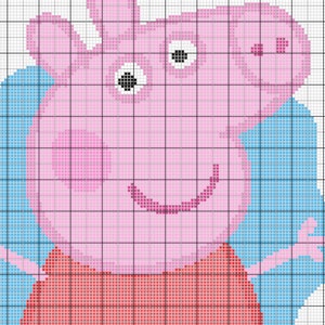 Peppa Pig Crochet Graph and Written Pattern SC Graphghan