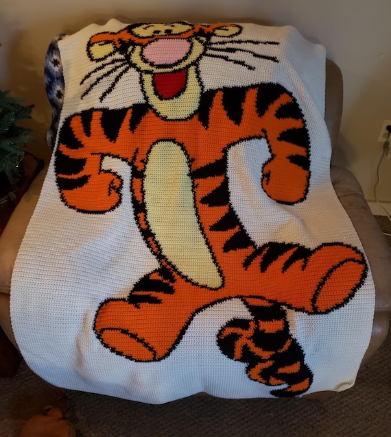 Tigger Crochet Graph and Written Pattern SC Graphghan