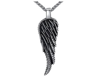 Angel Wing Pendant and Rope Chain