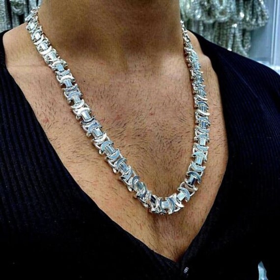 Large Heavy Silver Chain Modern Style Width 11 MM Etsy Australia