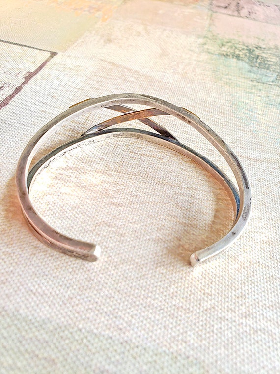 1960’s Handmade Vintage Sterling Silver Cuff Brac… - image 2