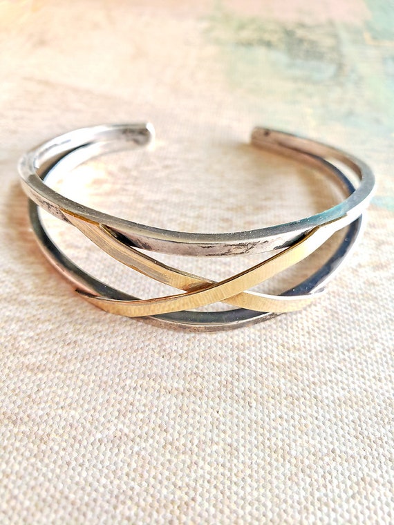 1960’s Handmade Vintage Sterling Silver Cuff Brac… - image 3