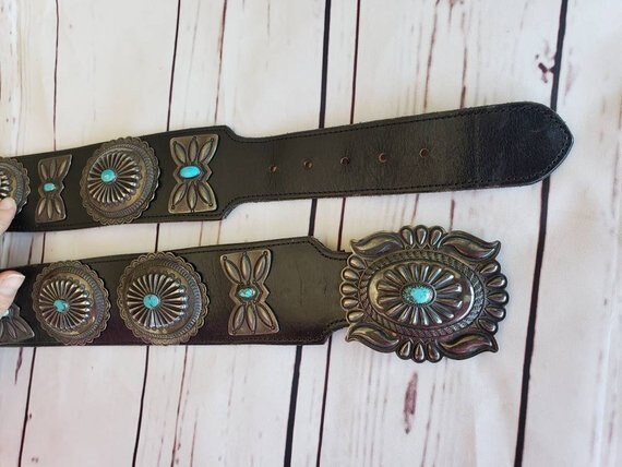 1940's Vintage Navajo Turquoise Concho Belt