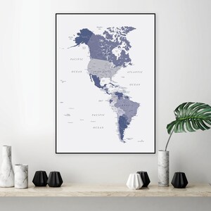 Digital Download North And South America Map Printable Us Etsy
