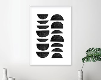 Printable black white and scandinavian art Downloadable minimalist poster Nordic monochrome printable Scandinavian modern download Scandi