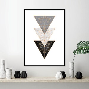 Impression de style scandinave téléchargeable en noir blanc et cuivre Art mural imprimable pour chambre d&#39;enfant, affiche minimaliste scandinave moderne Tendance maintenant art