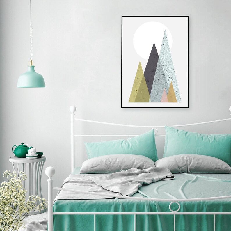 Downloadable Mountain Print, Mountain Printable Art, Mid Century, Scandinavian, Minimalist, Mountains, Modern, Print, Art, Living room art image 7