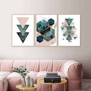 Teal pink and gold on sale bedroom