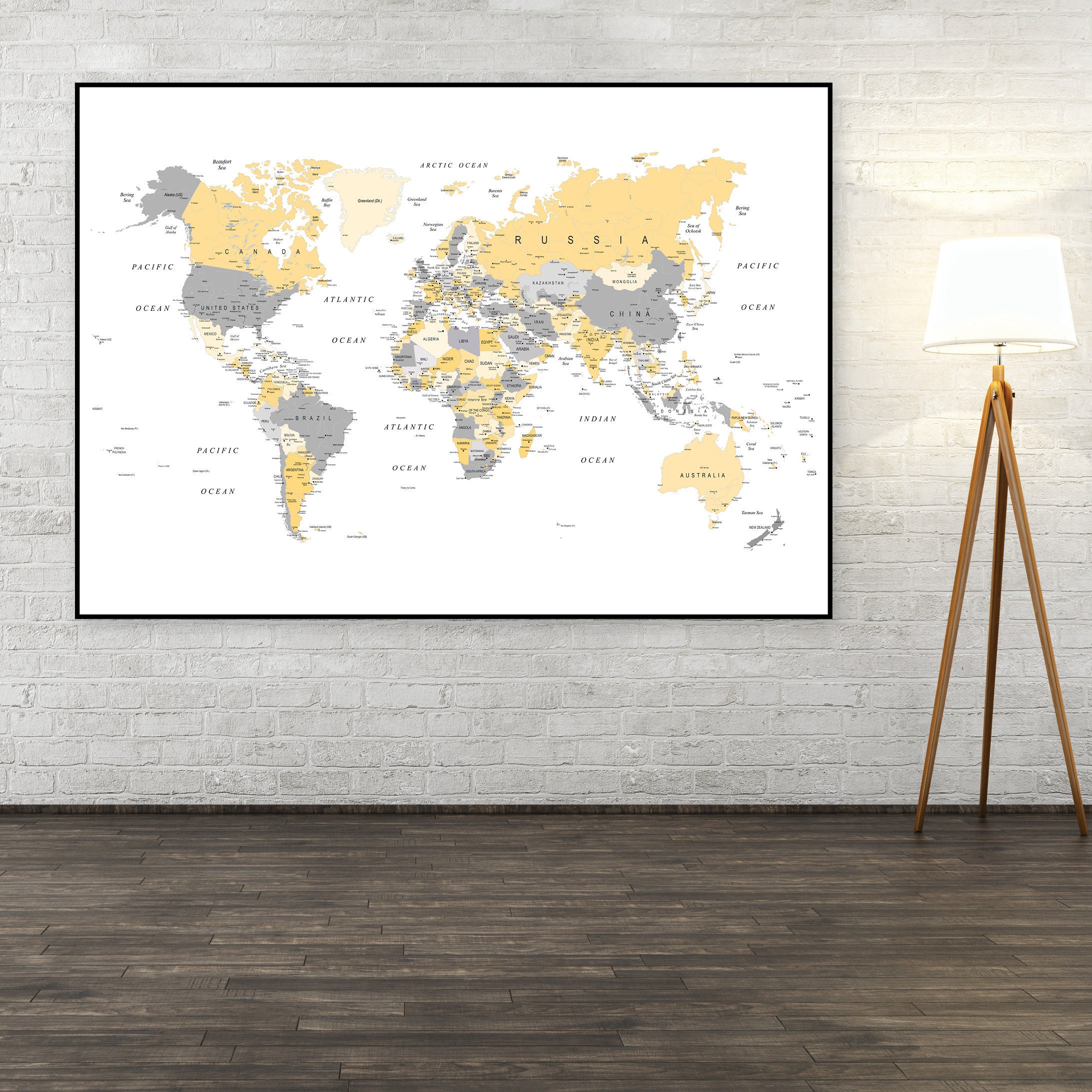EXTRA LARGE Printable World Map Poster XL Printable Map of - Etsy