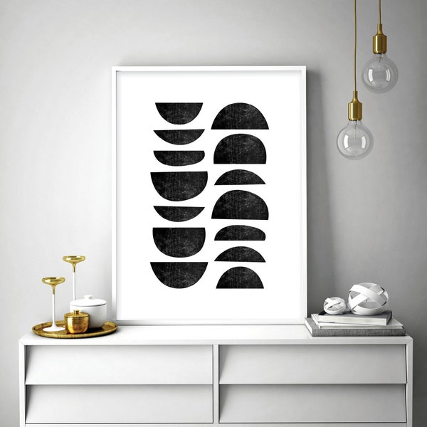 XL downloadable print, Minimalist poster large, Digital download, Downloadable Black white, Nordic modern, Monochrome printable, A0 A1 24x36