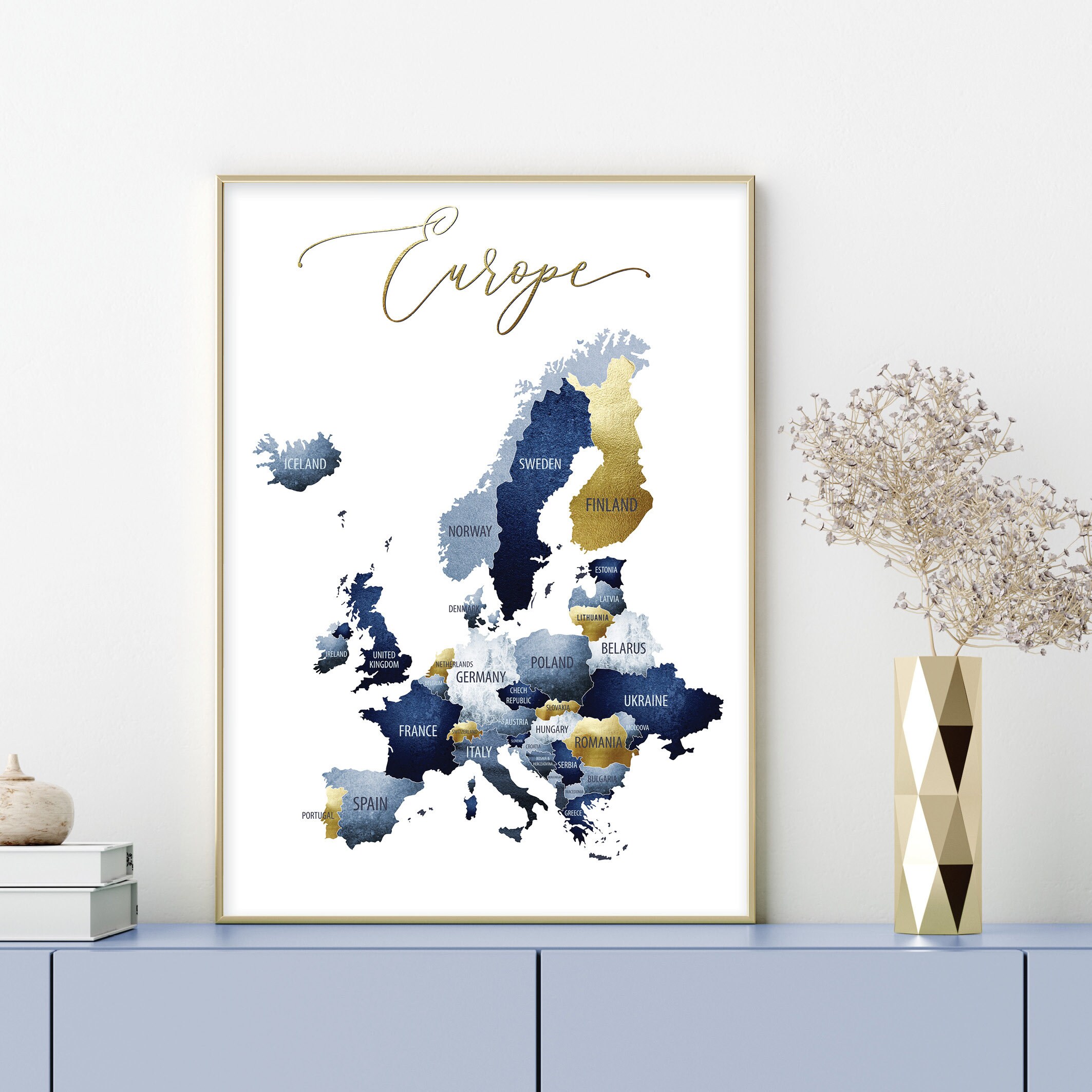 Downloadable Print of Europe Map Printable Wall Map Europe | Etsy