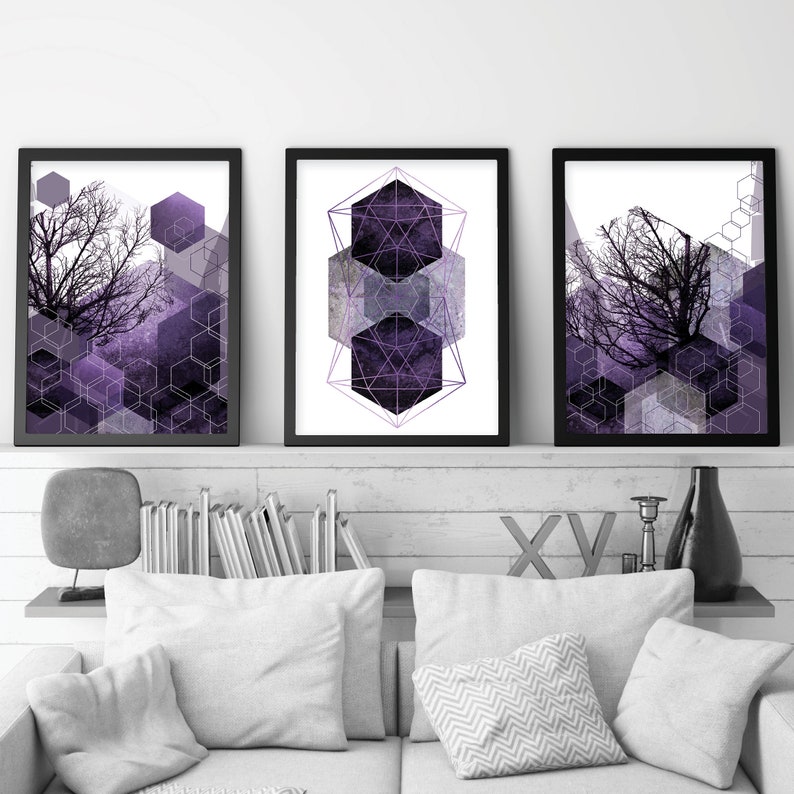 Purple wall art printable Digital download Abstract | Etsy