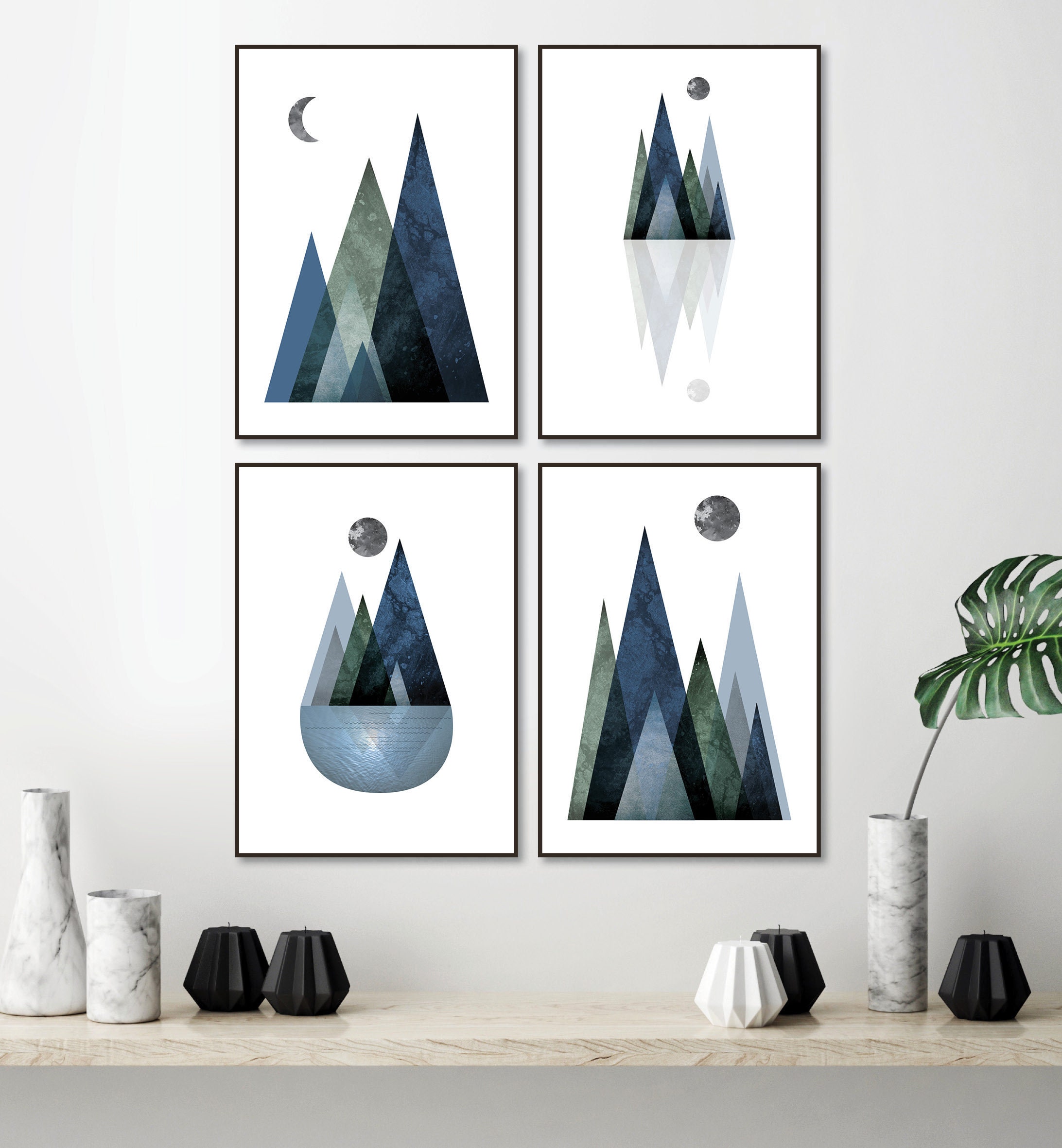 Printable Art Downloadable Prints Set of 4 Scandi | Etsy