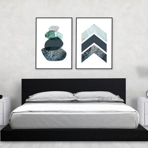 Set of 2 printable posters of balancing stones chevrons Scandinavian downloadable prints Minimalist Scandi wall art Modern bedroom wall art image 9