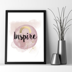 Printable Art, Inspirational Quote, Inspire, Downloadable Small Print ...