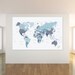 EXTRA LARGE Printable World Map in Blue XL Downloadable Map - Etsy