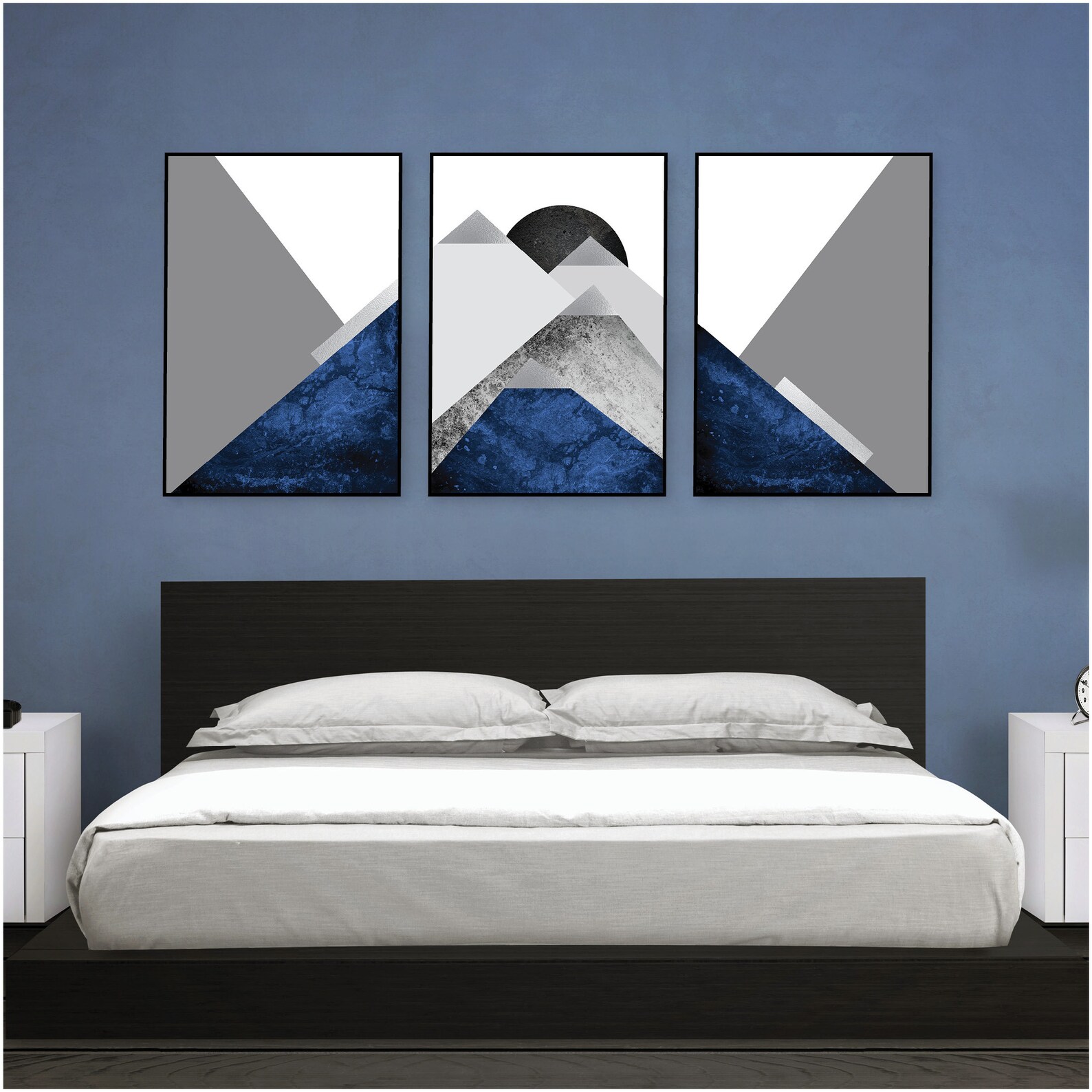 Set of 3 Scandinavian Mountain printable art set Mountains | Etsy