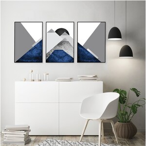 Set of 3 Scandinavian Mountain Printable Art Set Mountains - Etsy