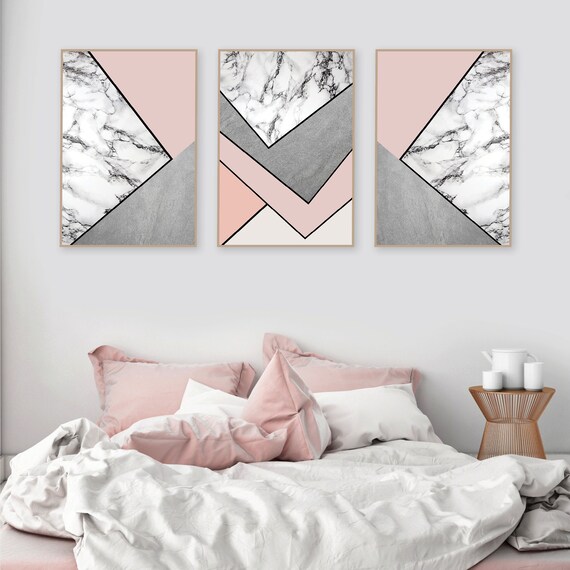Pink grey and black bedroom deals
