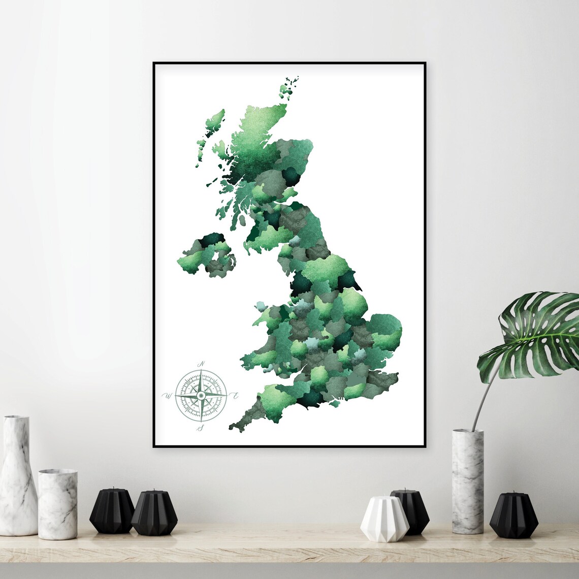 Digital Download of UK Map Printable Wall Map England Large | Etsy