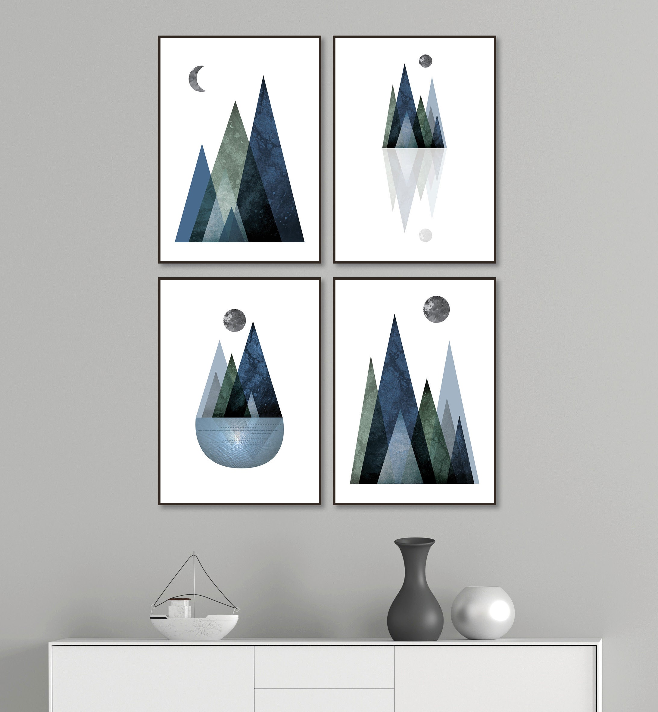 Printable Art Downloadable Prints Set of 4 Scandi | Etsy