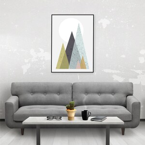 Downloadable Mountain Print, Mountain Printable Art, Mid Century, Scandinavian, Minimalist, Mountains, Modern, Print, Art, Living room art image 4