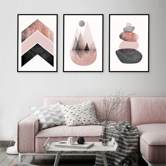 Grey and rose gold 2024 living room accessories