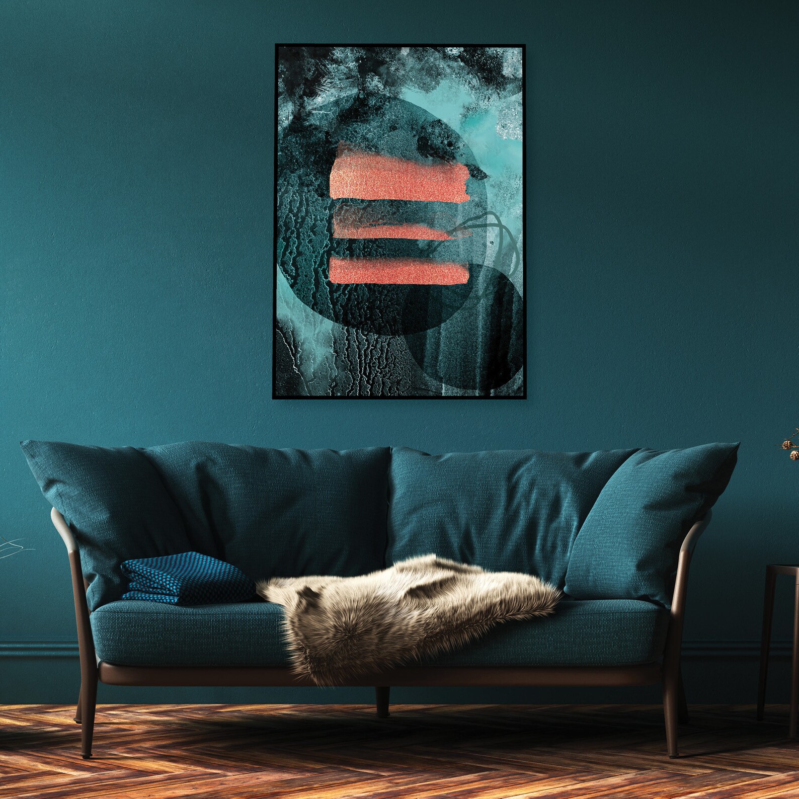 Downloadable Abstract Print Teal Orange Wall Art Wall Art Etsy