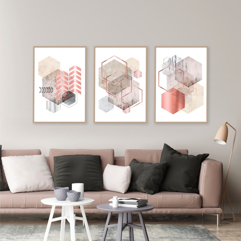 Geo Wall Art 61x91 Cm Posters Set of 3 Downloadable Prints Etsy