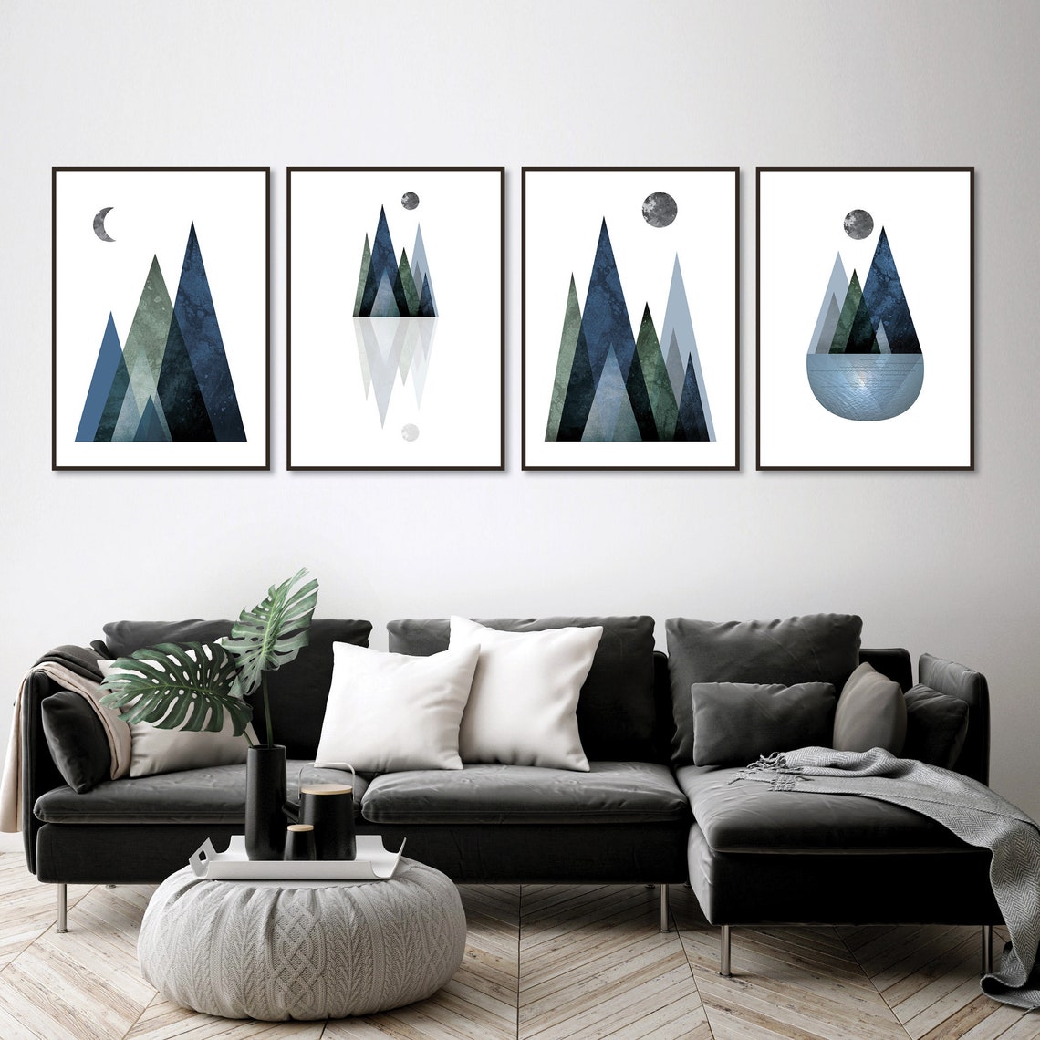 Printable Art Downloadable Prints Set of 4 Scandi | Etsy