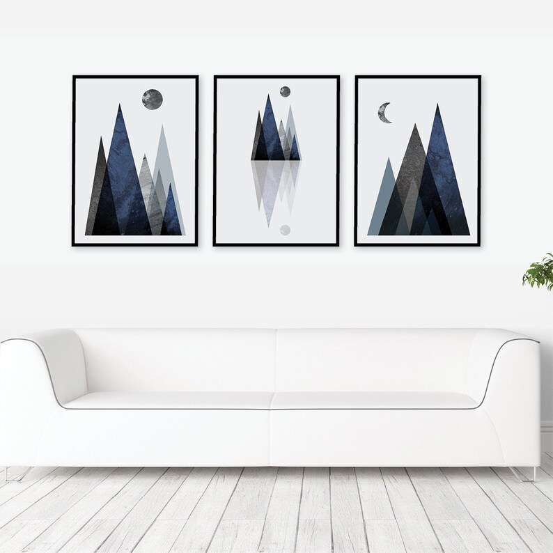 Downloadable Printable Mountain Print Set Scandinavian - Etsy Australia