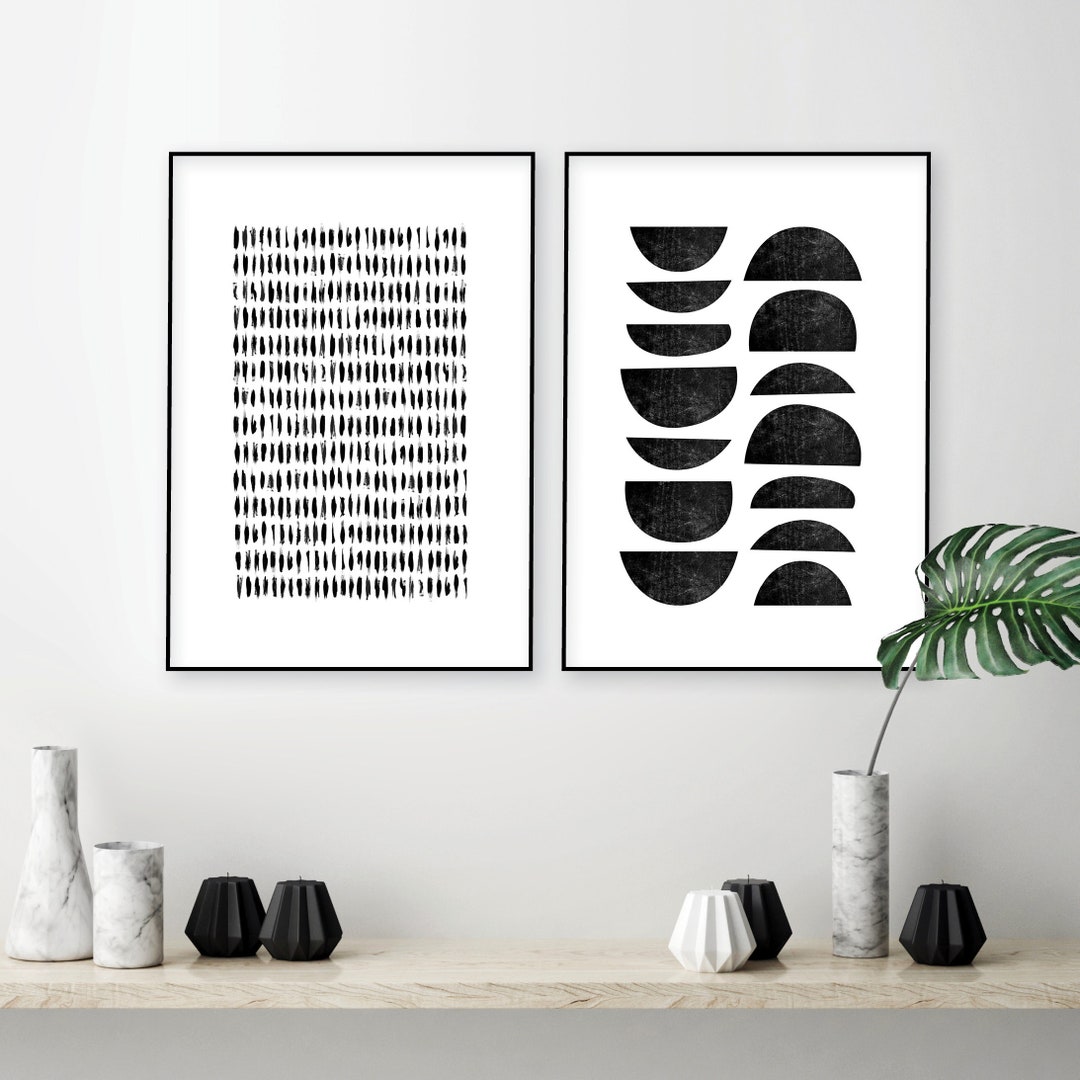 Printable Set of 2 Minimalist Posters Black and White - Etsy