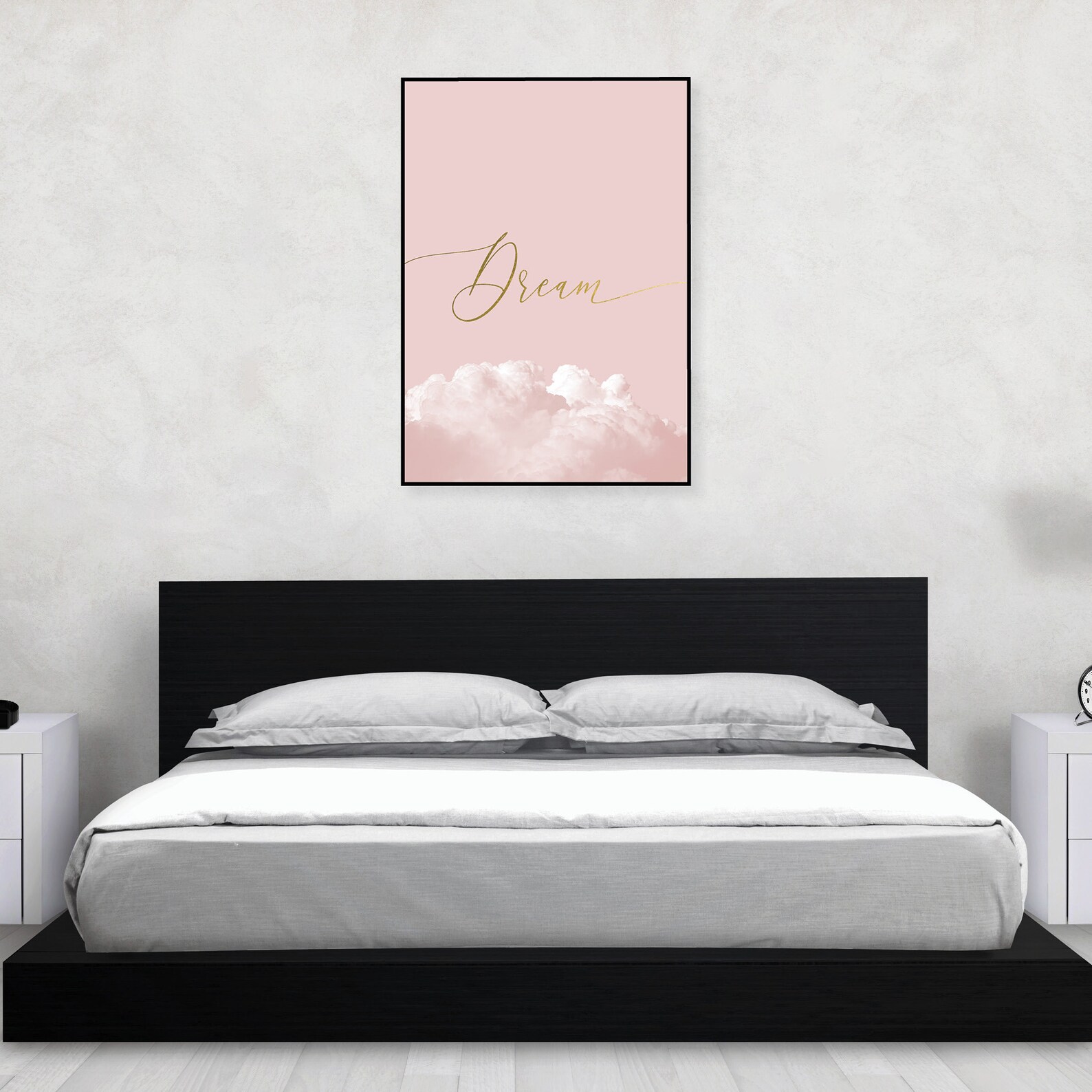Blush Pink and Gold Bedroom Wall Decor Printable Dream Poster Etsy