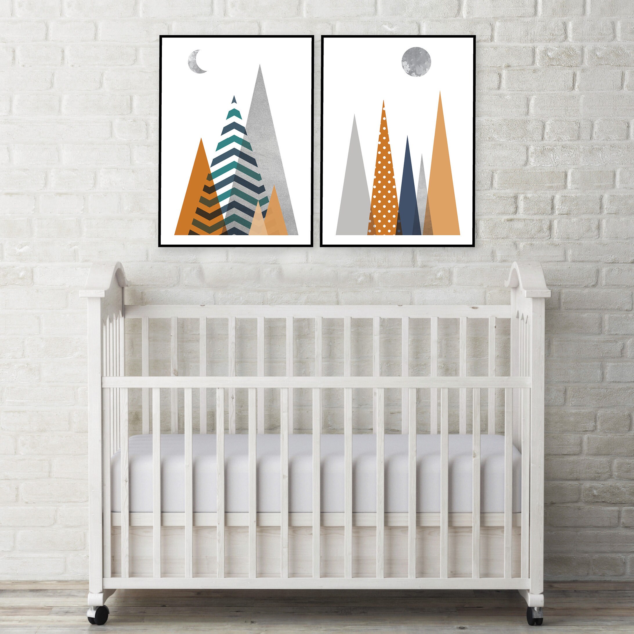 Conjunto de 2 impresiones de vivero escandinavo imprimibles en | Etsy