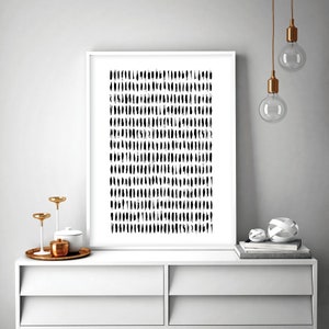 Grande oeuvre d'art murale scandinave, téléchargement numérique, affiche minimaliste moderne scandinave, coups de pinceau, monochrome nordique minimaliste, imprimable image 10